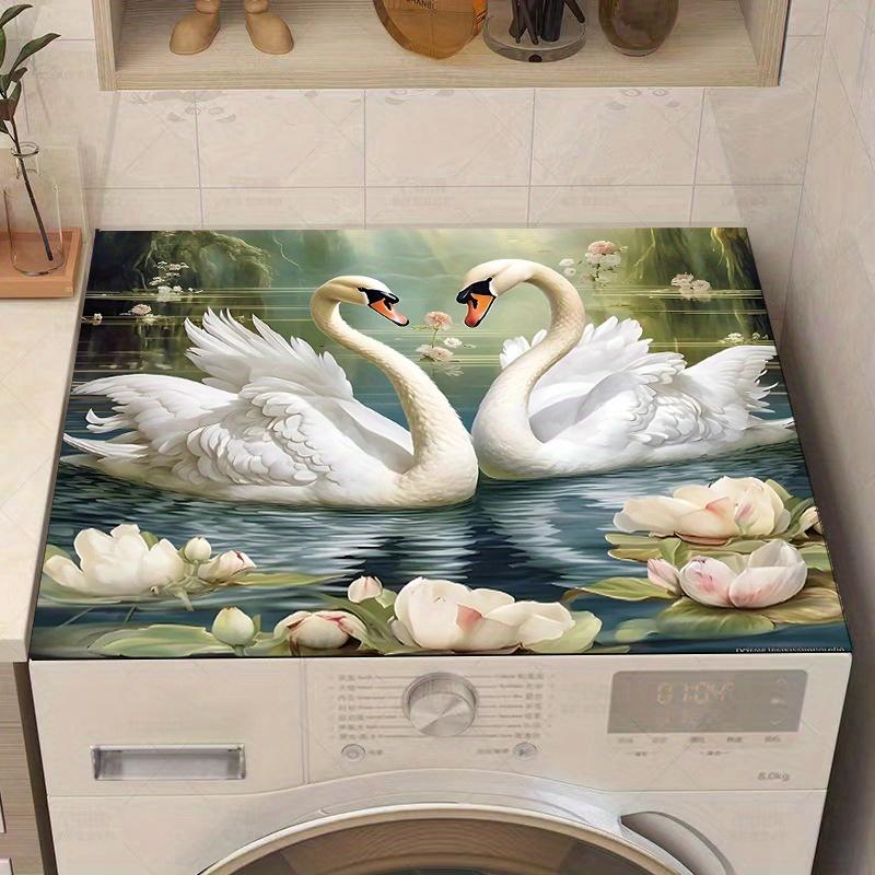 1Pcs Rubber Drying Mat Wit SwanPattern Print For Coffee Shop Restaurant Kitchen Carpet Tableware Durable Diatom Mud Table Mat Pet Mat Coffeeware