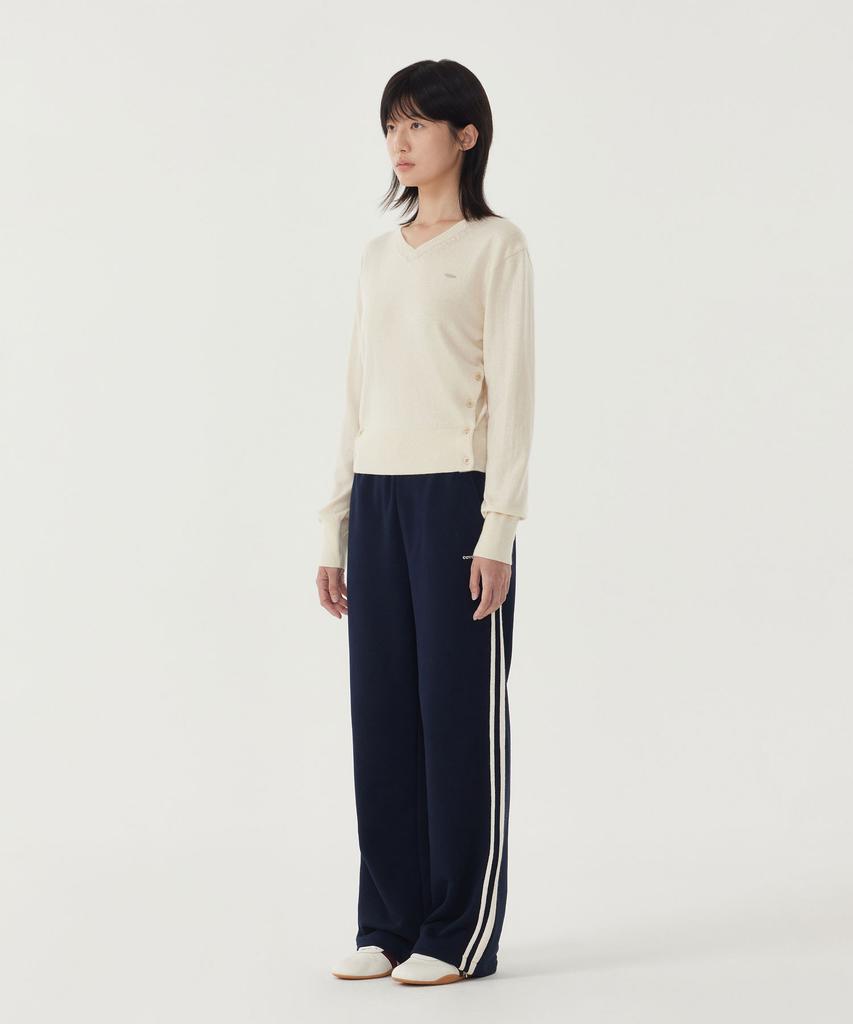 COVERNAT WOMAN Taping Straight Sweatpants Dark Navy