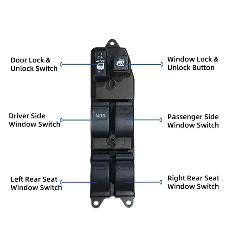 Black Window Control Button Assembly for Driver Door Replacement Work, Left Door Position and Part Number Reference 8482033230 8482012491 for