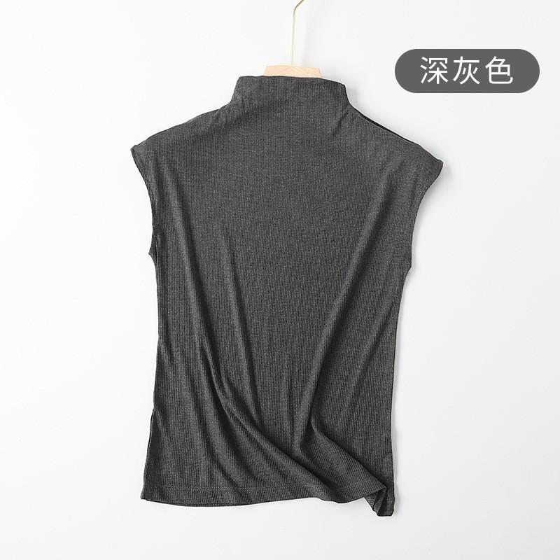 Half High Neck Vest For Women With Sleeveless Base, Paired With Summer Mid Neck Base Shirt