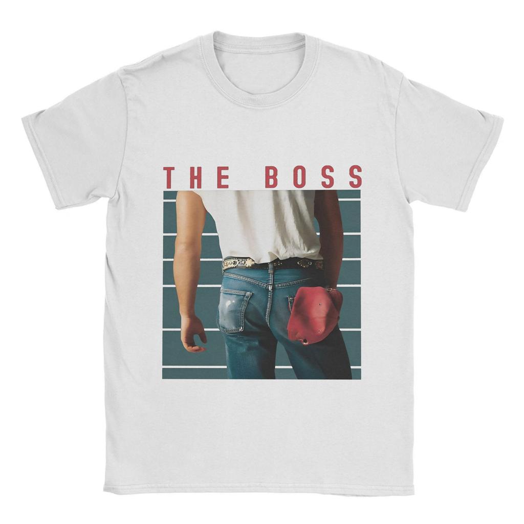 2025 Summer Mens The Boss 100 Pure Cotton Printed Tshirt Bruce Springsteens Clothing Fashion Short Sleeve Crew Neck Plus Size