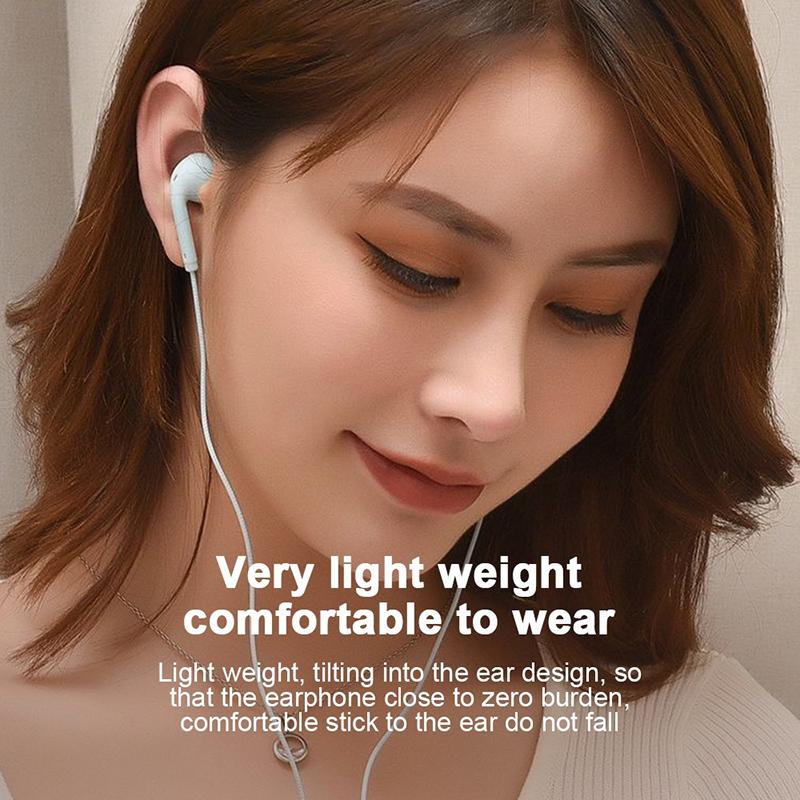 Macaron Color In-Ear Headphones 3.5Mm Computer Mobile Phone Music Call Headphones Simple Bass Game Headphones With Microphone