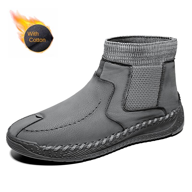 

МодаГорячая Распродажа Мужская Хлопковая Обувь Европа Америка Зима Новые Мужские Ботинки-Носки Плюшевые Ботильоны Высокий Верх Повседневная Обувь для мужчин 46