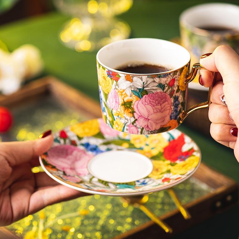 Huayun Jinyuan coffee cup ceramic mug high value water cup household afternoon tea cup gift box