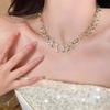 Boho Crystal Shell Pendant Necklace For Women Double-Layer Butterfly Chain Jewelry Accessory Beach Party Gifts