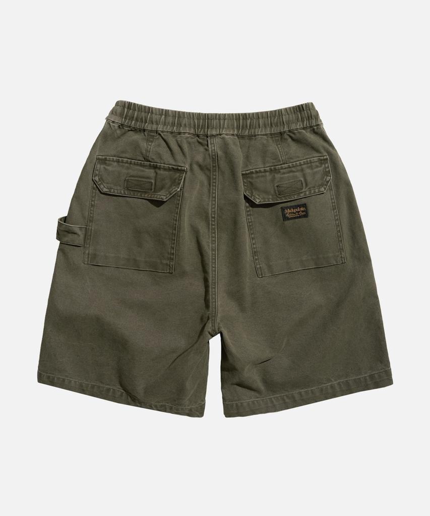 Mideueobdeiteu Relaxed Canvas Banding Shorts Pants Green