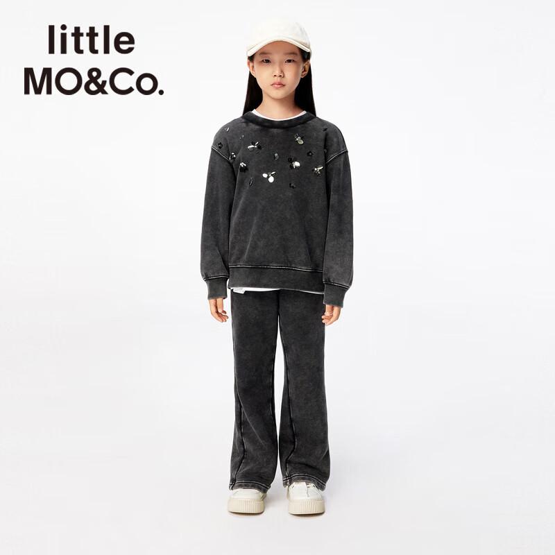 little MO&Co. Girls' Distressed Flared Cotton Pants