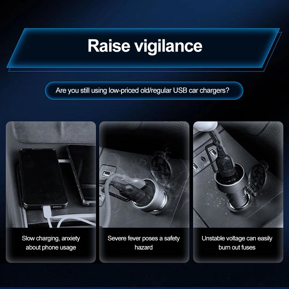2 in 1 Autoadapter Telefon PD Schnell- & QC 3.0 Laden USB und Typ-C Dual-Port Versteckter OBD Für Tesla Model 3 Y X S Zubehör