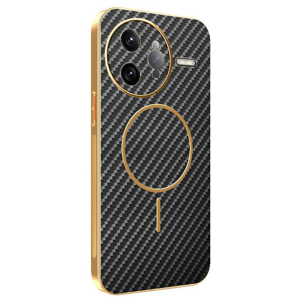 For Xiaomi Redmi K80 Pro 5G/Poco F7 Ultra 5G Phone Case Carbon Fiber Textured Electroplated TPU Back Cover