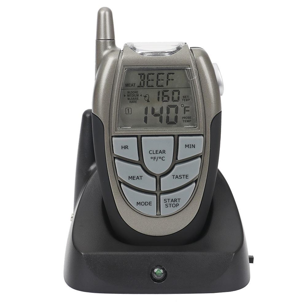 Remote Wireless BBQ Thermometer Digital Meat Thermometer with Waterproof Stainless Steel Probe for Barbecue, Grill, Oven Cooking