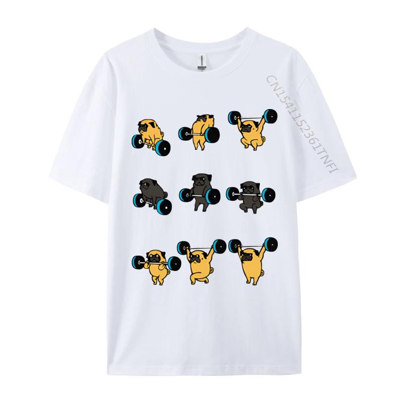 2024 New T Shirt Lifting Pugs Vintage Tshirt Unisex Cotton Tshirts Anime Printed Tee Shirts Oversized T Shirt Unisex