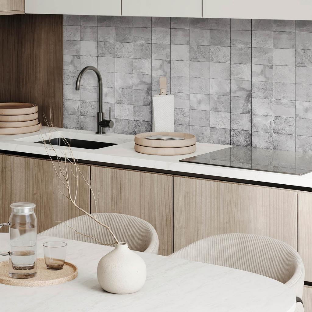 Self-adhesive Vinyl Panel with Print for Bathroom 120x60 cm Stone Tile Pattern