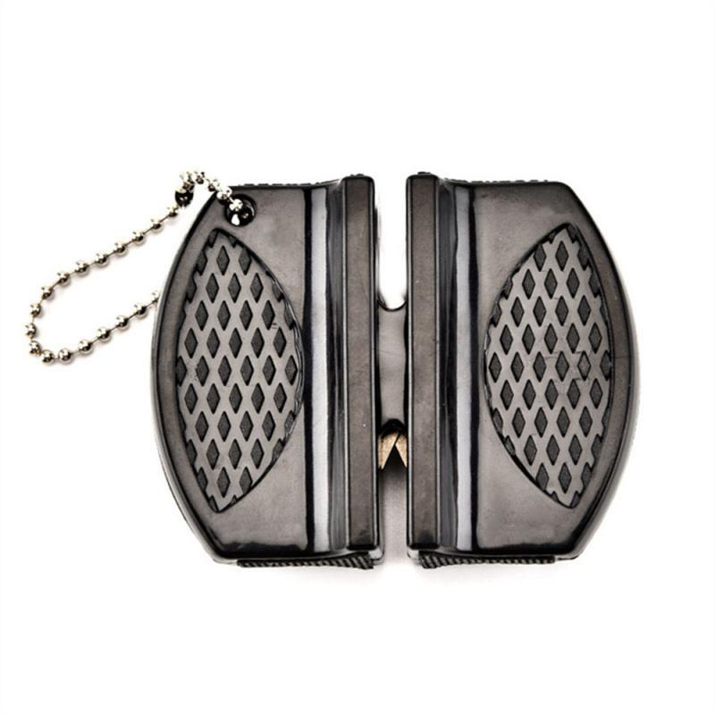 1 Stück Messerschärfer Mini Keramikstab Messerschärfer Tragbar Schmetterlingstyp Camping Taschenschärfer Messerstein