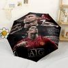 Ronaldo's Legacy Soccer Automatic Umbrella Retractable Design with 8-Rib Durability Foldable Design for Outdoor Daily Use Elegant Umbrella