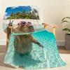 Capybara summer swimming Blanket Soft Throw Blanket for Home Bedroom Bed Sofa Picnic Travel Office Rest Cover Blanket Gift