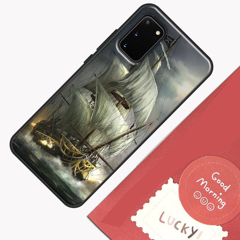 Sailing Pirate Ship Boat Phone Case For Samsung Galaxy S25 S24 S20 S21 S22 S23 Ultra S9 S10 Plus S25 FE Cover Shell