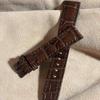 Used Cro-2196 Crocodile Watch Strap Brown (lug Width 18 Mm - Buckle Width 16 Mm)