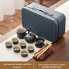Qiouqiao Black Pottery Portable Travel Kung Fu Tea Set