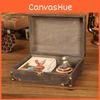 Vintage Wooden Gray Storage Box With Lock For Jewelry Organizer Decoration Home