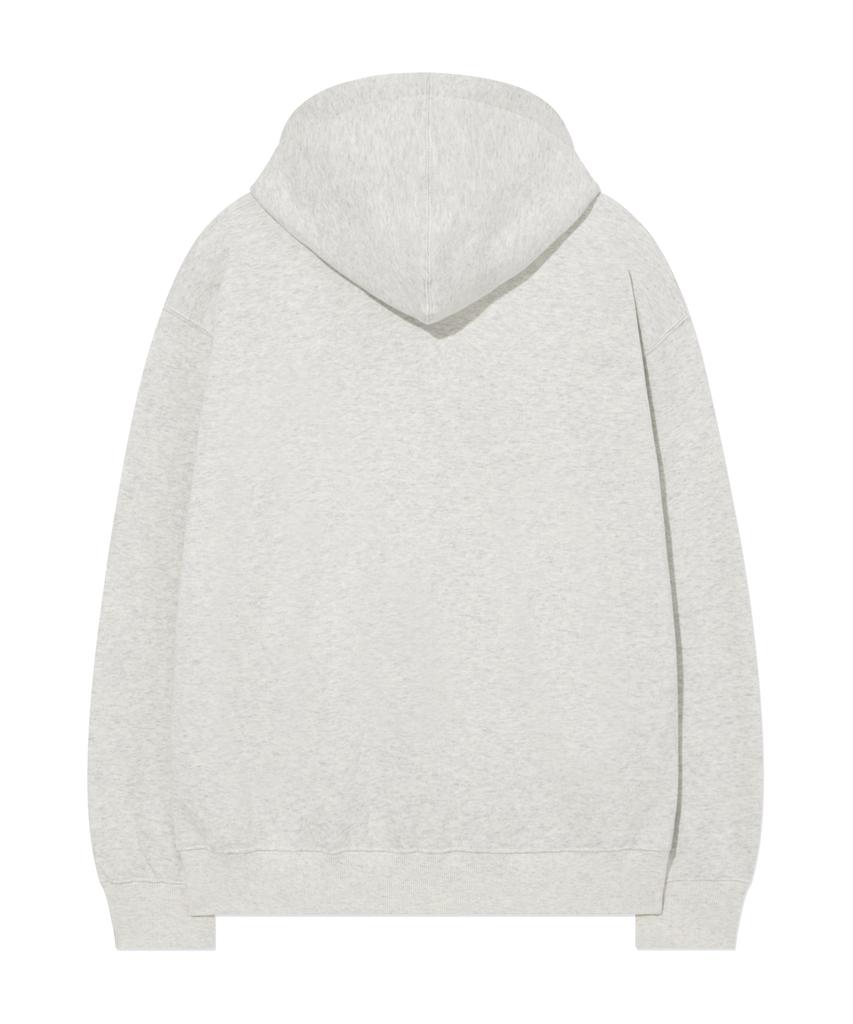 COVERNAT Small Logo Fleece Zip-Up Hoodie Oatmeal