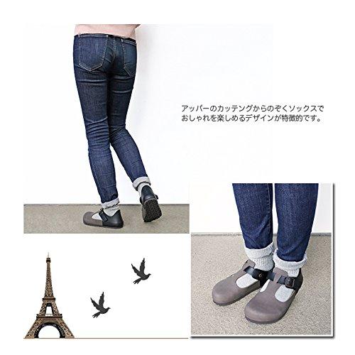 Joy Walker Women's T-Strap Shoes, Casual, Natural, Flats, Comfortable, Velcro Closure, Size 35, Black, Size 22.5cm, 136P