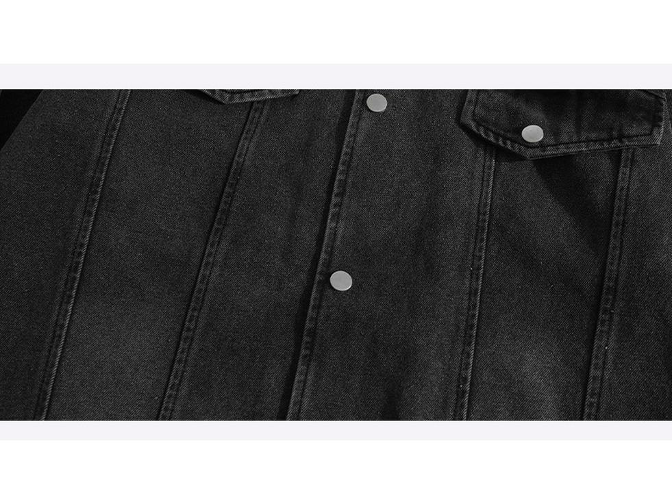Autumn/Winter Retro American Lapel Denim Jacket - Loose Fit, High-End Workwear Style