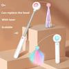 Cat Toy Interactive Funny Tassel Feather Stick Pet Toys For Kitten Colored Stretchable Cat Playing Teaser Wand Toy Self Play