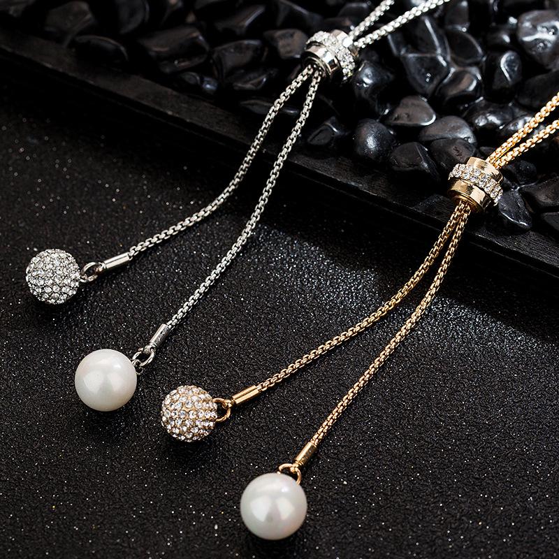 Long Stunning Box Chain Necklace For Women Featuring Alloy Pendant In Silver Gold