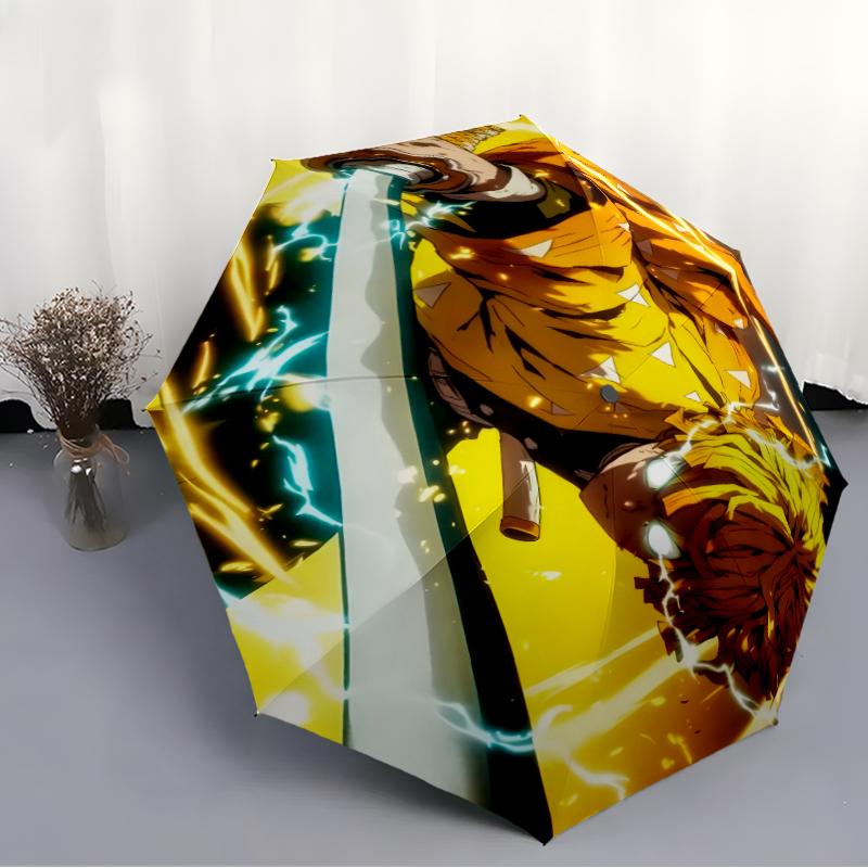 1pc Agatsuma Zenitsu (2) Umbrella, Sun Protection, And UV Shielding. It Has Eight Sturdy Ribs for Outdoor Use And Perfect As a Holiday Gift