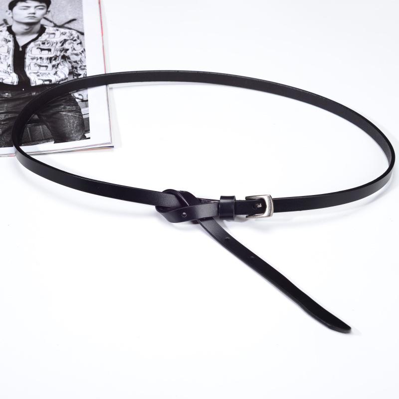 Women's Genuine Leather Thin Belt - Simple, Versatile, Soft Cowhide for Dresses and Jeans