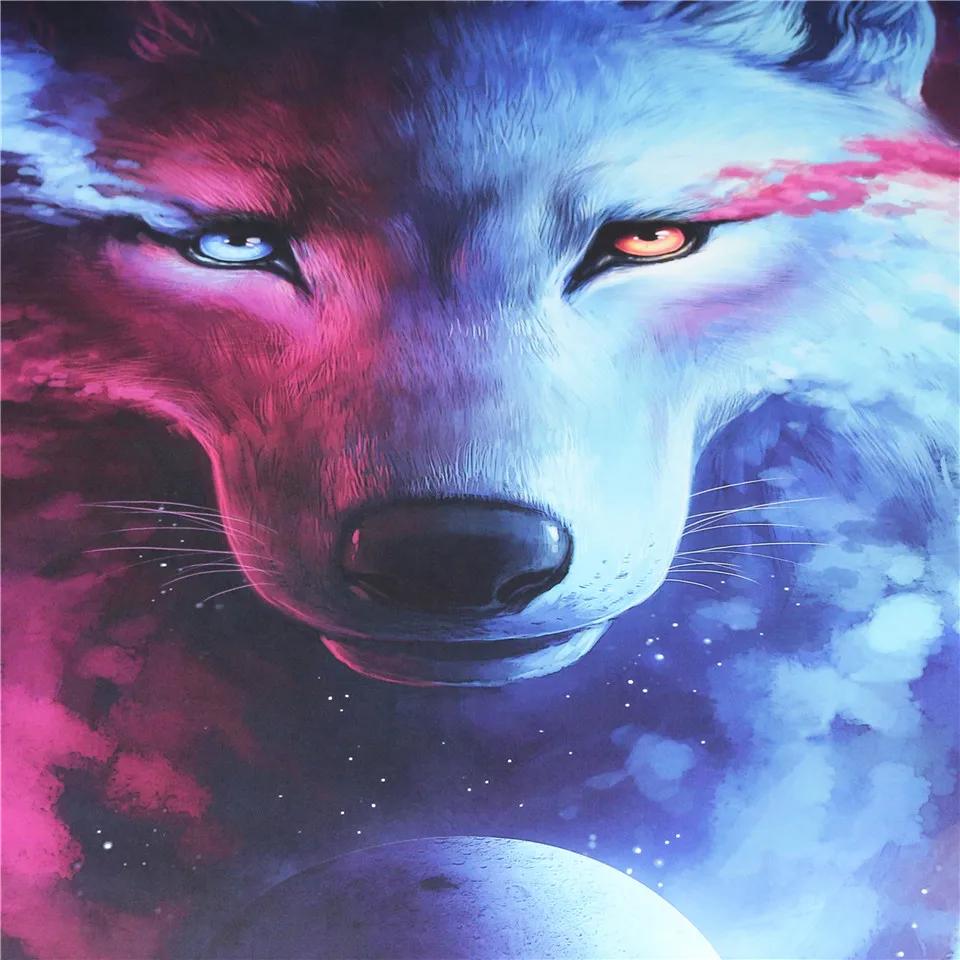 Stary Weping Wolf Beding Set King Soft Duvet Cover Sets Animals Bedspreads for Children Kids Soft Comfortable Bed Linens Microfiber Fabric