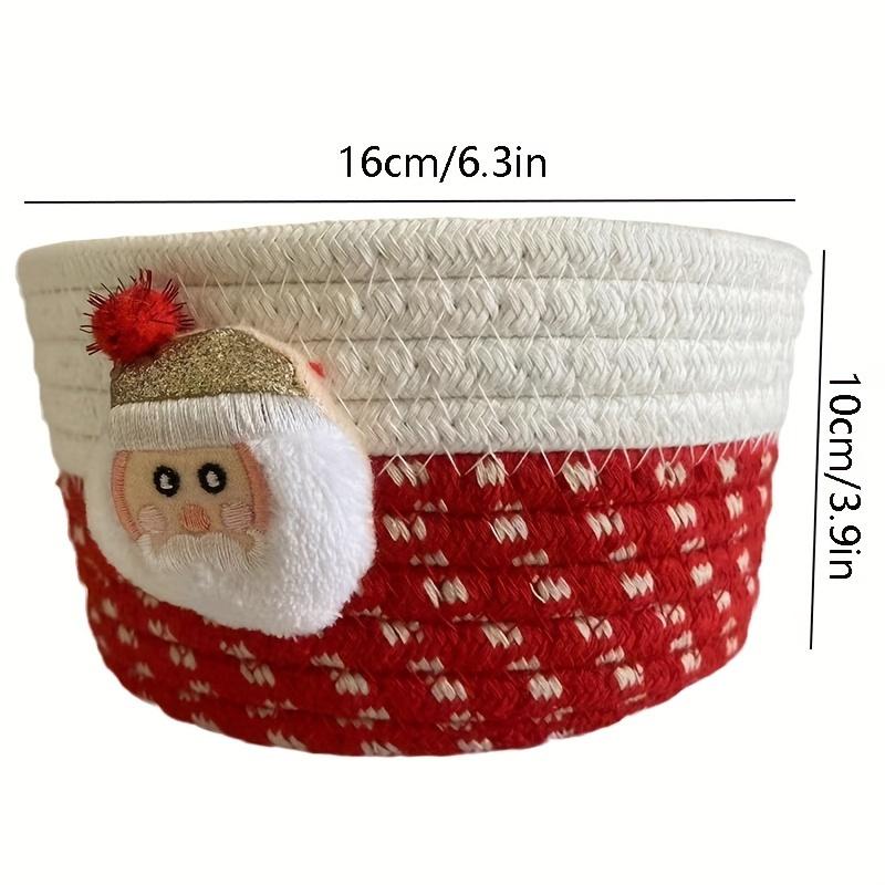 

1pc Festive Red Fabric Christmas Storage Basket - Perfect for Gifts & Toys, Ideal Holiday Decor