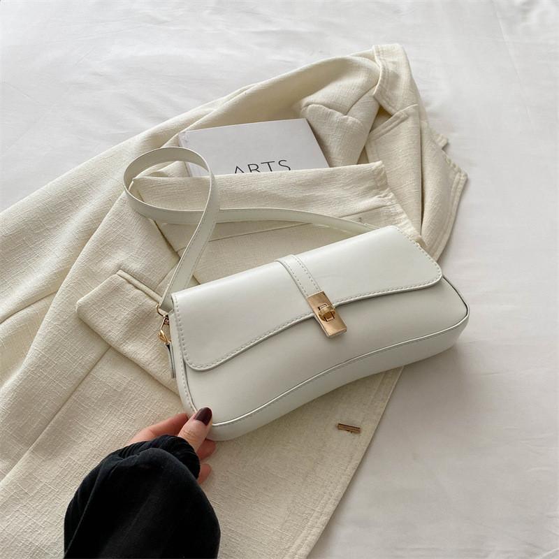 Elegant Pu Leather Shoulder Bag 2024 Summer New Trendy Small Square Underarm Bag