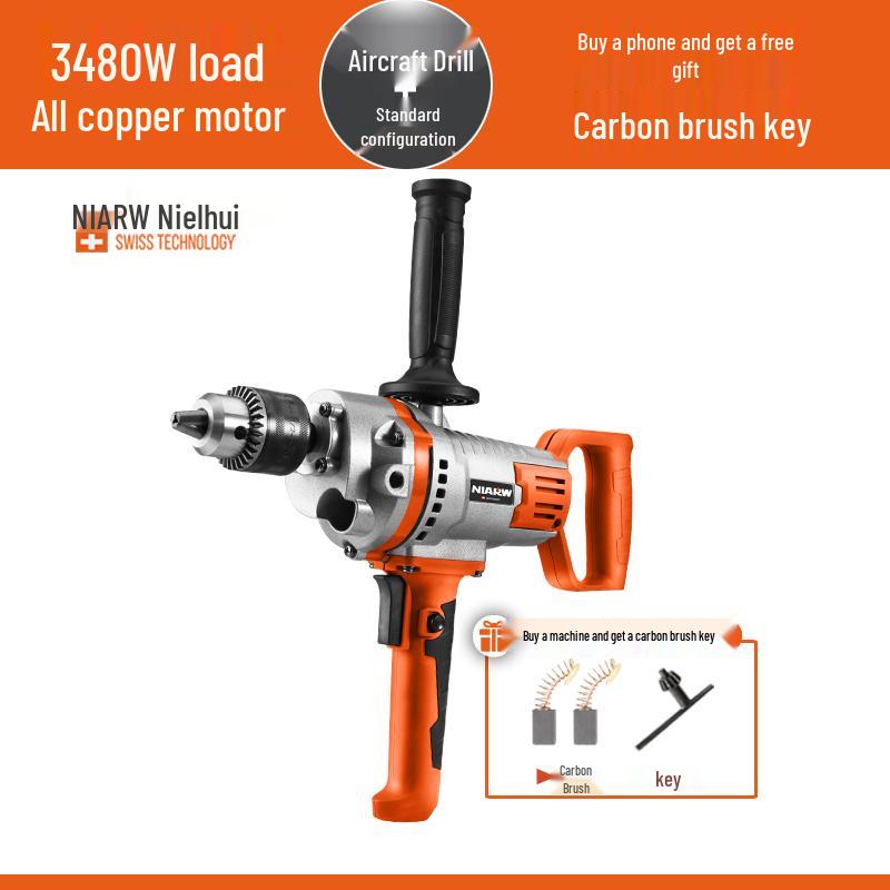 High-Power Electric Drill & Mixer for Concrete, Paint, and Cement