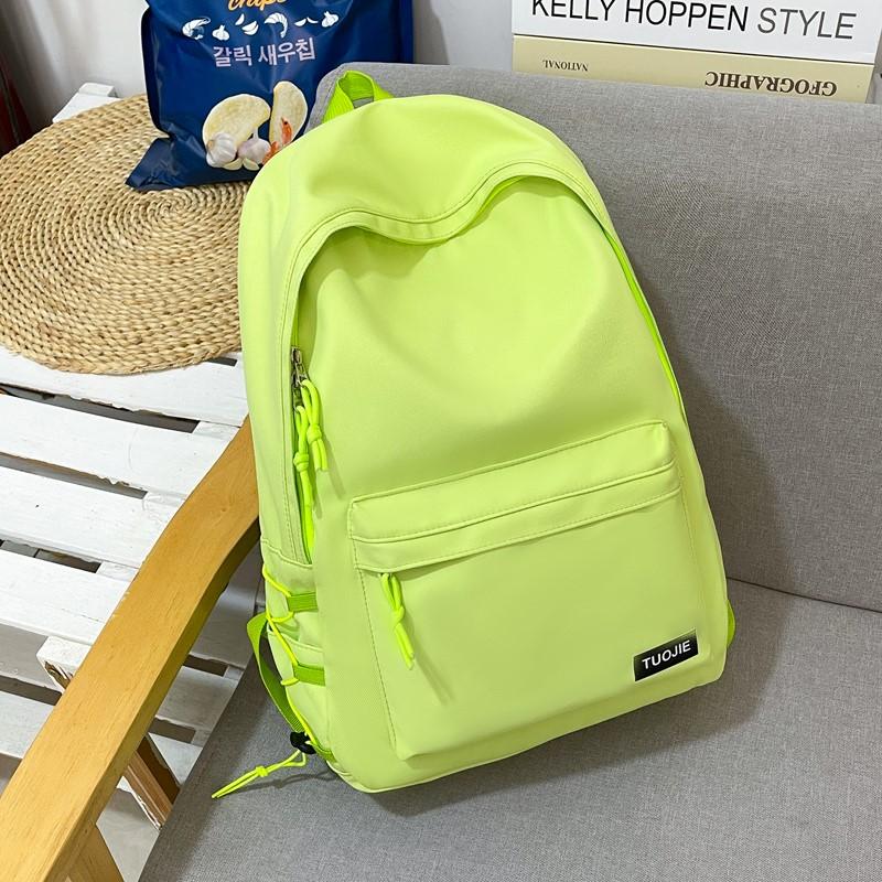 Women Lightweight Waterproof Backpack Solid Color Student Schoolbag