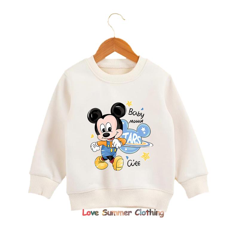 Mouse Kids Hooded Sweatshirt Mickey Ages 4-14 HD Print Little Boy Pullover  Minnie Little Girls Fall Hoodie Long Sleeve New Arrivals for Autumn