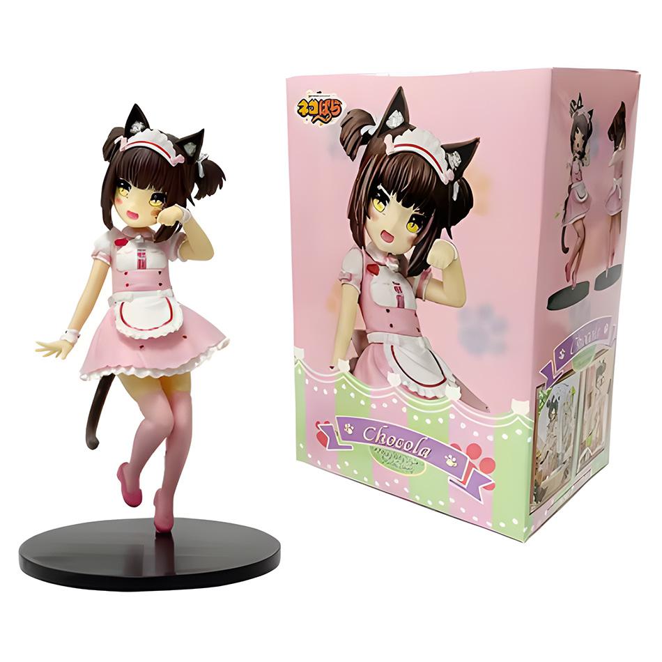 2 uds 18cm  figura de anime kawaii chica chocolate Linda figura de acción sirvienta vainilla colección de figuras modelo
