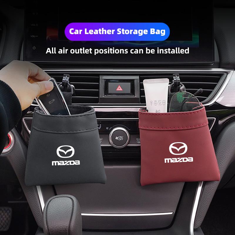 Car Leather Storage Bag Glasses Phone Key Organizer Box For Mazda 2 6 3 CX5 CX80 CX70 CX90 MX30 CX60 CX50 CX30 BT50 e-TPV CX3