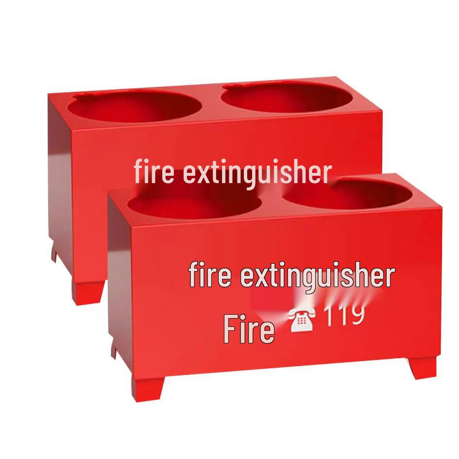 Two-Hole Fire Extinguisher Storage Box with Base Rack, 3458 kg Capacity, Thickened Design
