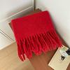 Korean Version Atmosphere Solid Color Scarf Unisex Autumn and Winter Scarf Manufacturer Wholesale Warm Thickened Thick Tassel