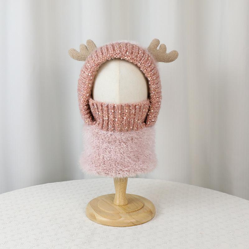 Winter Child Hat With Plush Earmuffs For Outdoor Play And Cold Weather розовый