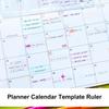 Planner Stencil Set Coil-bound Notebook Stencil Handmade Flexible Template Set for Diy Scrapbooking Journaling with Dot Grid