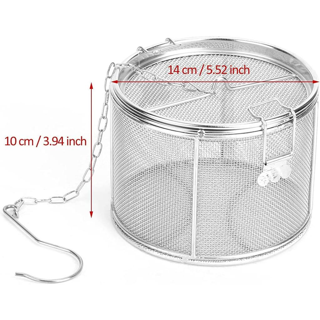 Stainless Steel Tea Ball Strainer and Filter, 4.7 Inch Infusion Basket for Loose Leaf Tea, Soup Seasonings, Broth with Hook