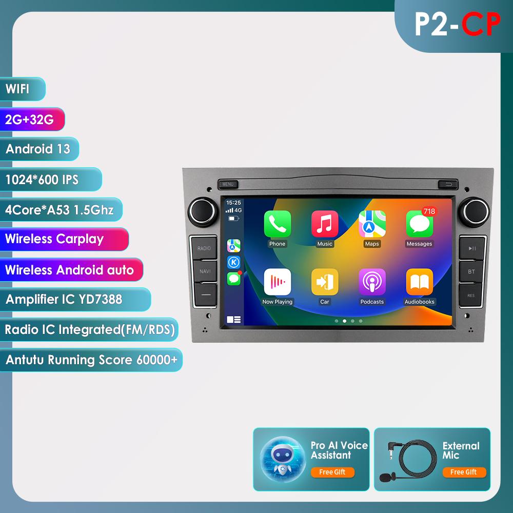 Hizpo Android 14 CarRadio DSP Wireless Carplay Auto for Opel Astra H J 2004 Vectra Vauxhall Antara Zafira Corsa C D Vivaro Meriva Veda