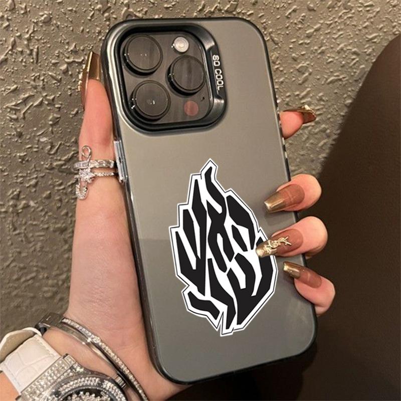 Fashion Black Flame Electroplate Silver IMD Phone Case For iPhone 11 12 13 14 15 16 Pro Max 7 8 Plus X XS Shockproof Back Cover