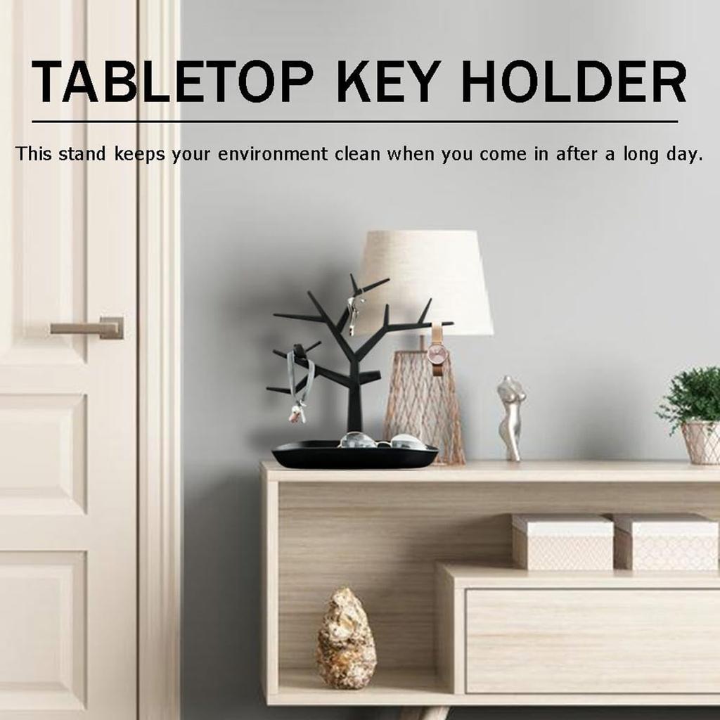 Creative tree shaped jewelry display rack, desktop key holder, earrings, rings, watches, multifunctional storage hanging rack