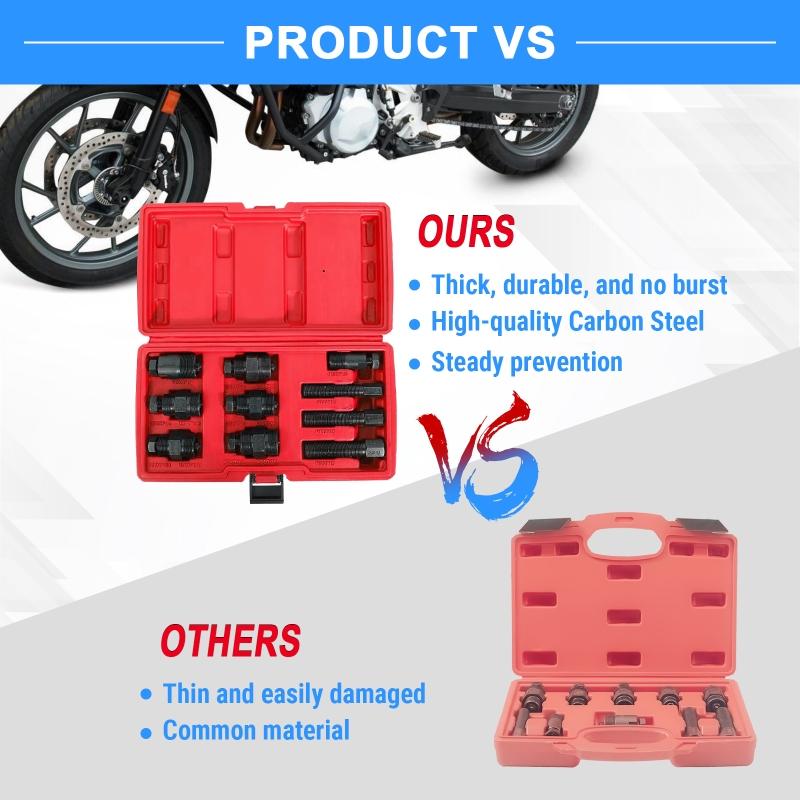 10Pcs Red Plastic Case Motorcycle Repair Tool Electromagnetic Machine Puller Flywheel Puller Set Motorbike Repair Remover