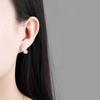 ANENJERY Paved Zircon Leaf Pearl Earrings For Women Creative Modified Earlobe Accessories