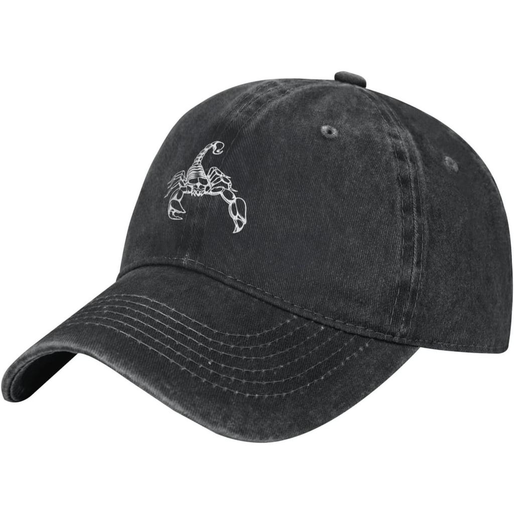 Scorpion Baseball Cap Washed Cotton Dad Hat Adjustable Curved Brim for Outdoor Casual Wear