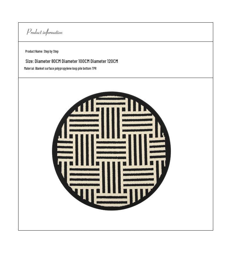 Thickened Non-slip Round Rug for Coffee Table, Bedroom, or Study Chair - Dustproof Floor Mat